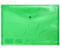 Папка-конверт пластиковая на кнопке Omega, толщина пластика 0,2 мм, прозрачная зеленая 