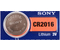 Батарейка литиевая Sony Lithium, CR2016, 3V