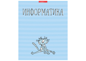 Тетрадь предметная А5, 48 л. на скобе «Жиза кота», 162×203 мм, клетка, «Информатика»