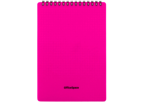 Блокнот на гребне OfficeSpace Neon, 142×203 мм, 60 л., клетка, розовый