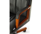 Кресло офисное Roma P для руководителей, дерево (темный орех), обивка - черная кожа 