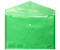 Папка-конверт пластиковая на кнопке Omega, толщина пластика 0,2 мм, прозрачная зеленая 