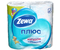 Бумага туалетная Zewa «Плюс», 4 рулона, ширина 90 мм, «Свежесть океана», белая с рисунком