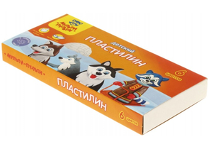 Пластилин «Енот на Аляске», 6 цветов, 90 г, со стекой