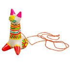 Игрушка-свисток глиняная «Филимоновская», высота 8 см, «Котик»