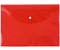 Папка-конверт пластиковая на кнопке inФормат, толщина пластика 0,15 мм, прозрачная красная