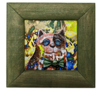 Картина «Кот в бабочке» (Кульша П.), 15×15 см, холст, акрил