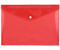 Папка-конверт пластиковая на кнопке Economix А4+, толщина пластика 0,18 мм, прозрачная красная