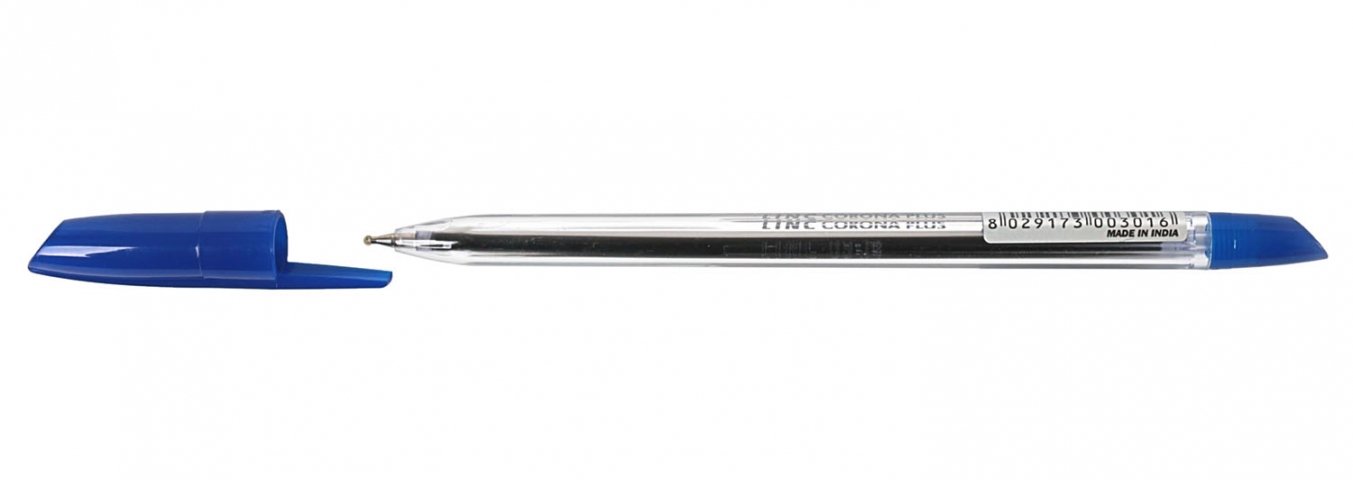 Ручка шариковая Linc Corona Plus корпус прозрачный, стержень синий