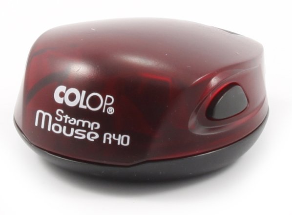 Полуавтоматическая оснастка Colop Stamp Mouse R40 для клише печати ø40 мм, корпус рубинового цвета