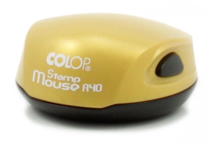 Полуавтоматическая оснастка Colop Stamp Mouse R40 для клише печати ø40 мм, корпус желтый