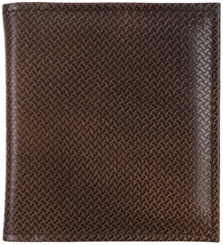 Визитница из натуральной кожи «Кинг» 4327 115×125 мм, 2 кармана, 18 листов, коричневая (средняя величина рифления)