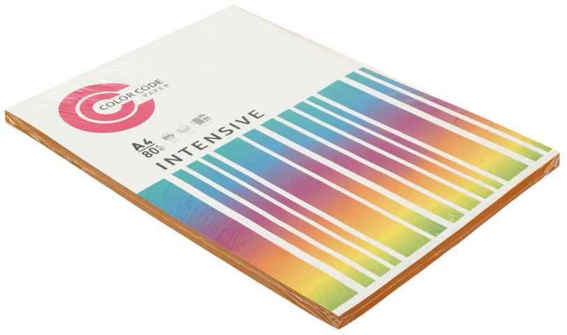 Бумага офисная цветная Color Code Intensive А4 (210×297 мм), 80 г/м², 100 л., оранжевая