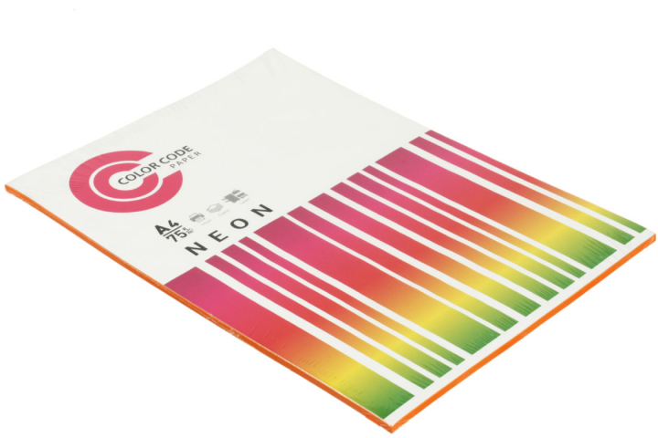Бумага офисная цветная Color Code Neon А4 (210×297 мм), 75 г/м², 50 л., оранжевая