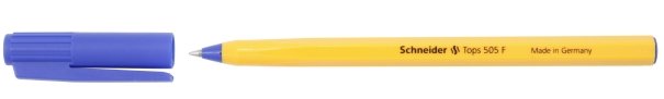 Ручка шариковая одноразовая Schneider Tops 505 F корпус желтый, стержень синий