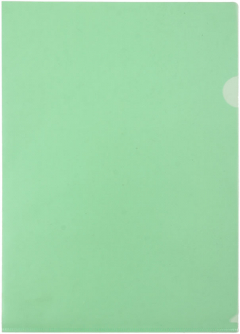 Папка-уголок пластиковая «Бюрократ» Economy А4 толщина пластика 0,10 мм, прозрачная зеленая