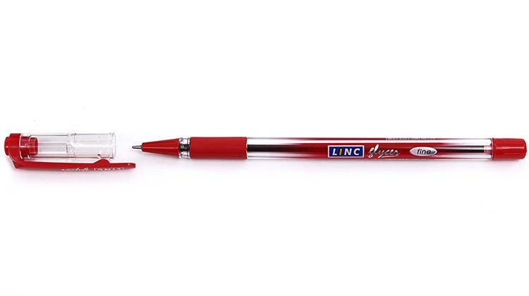 Ручка шариковая Linc Glycer корпус прозрачный, стержень красный