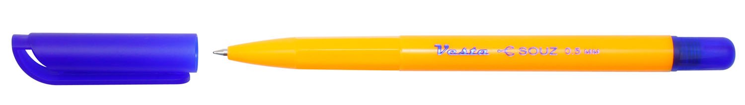 Ручка шариковая Vesta корпус оранжевый, стержень синий