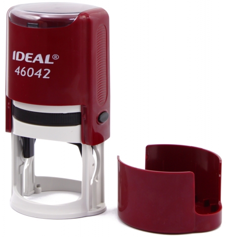 Автоматическая оснастка Ideal 46042 (в боксе, для круглых печатей) для клише печати ø42 мм, корпус бордовый