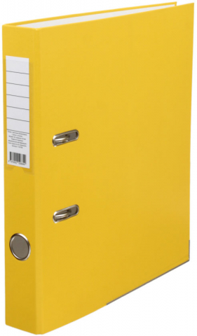 Папка-регистратор «Эко» с односторонним ПВХ-покрытием корешок 50 мм, желтый