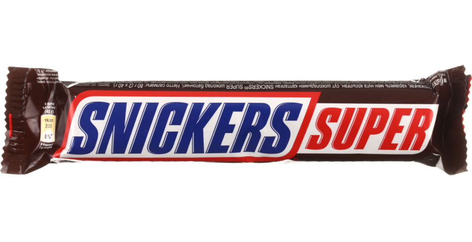 Батончик шоколадный Snickers 80 г, с арахисом, карамелью и нугой