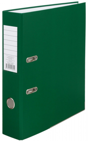 Папка-регистратор «Эко» с односторонним ПВХ-покрытием корешок 70 мм, темно-зеленый