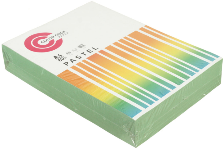 Бумага офисная цветная Color Code Pastel А4 (210×297 мм), 80 г/м², 500 л., зеленая