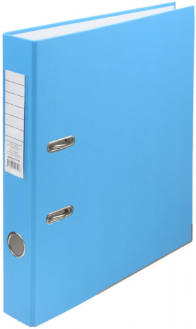 Папка-регистратор «Эко» с односторонним ПВХ-покрытием корешок 50 мм, светло-голубой