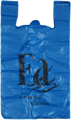 Пакет-майка Klebebander (упаковка) 30+16×54 см, 30 мкм, с логотипом Fa, 50 шт., синий