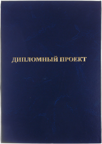 Папка для дипломных проектов 210×297 мм, синяя п/мрамор, без бумажного блока