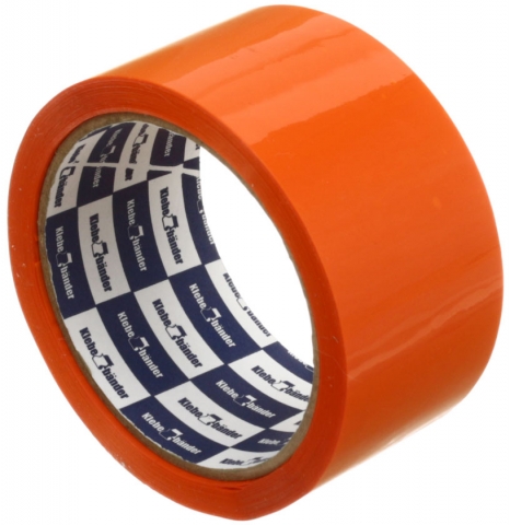 Клейкая лента упаковочная цветная Klebebander 50 мм×57 м, толщина ленты 40 мкм, оранжевая