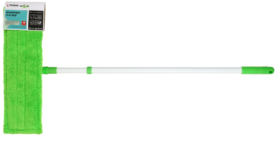 Швабра для пола Perfecto linea размер насадки 43×14 см, длина черенка 67/120 см, зеленая