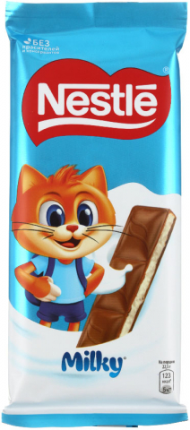 Шоколад Nestle 90 г, Milky, молочный с молочной начинкой