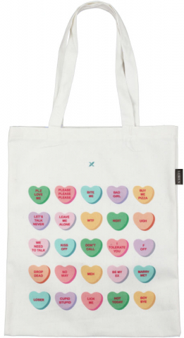 Шопер (сумка) Lorex Cotton с принтом 330×400 мм, Heart Candy, белый