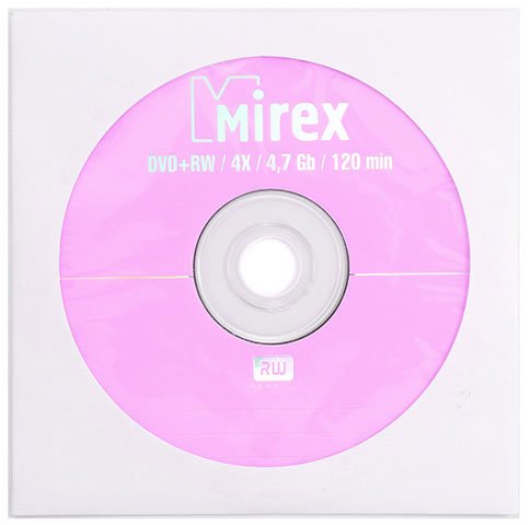 Компакт-диск DVD+RW Mirex 4x, в бумажном конверте