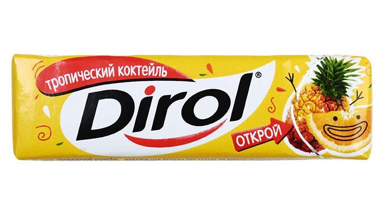 Жевательная резинка Dirol без сахара 13,6 г, «Тропический коктейль»