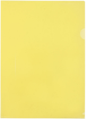 Папка-уголок пластиковая «Бюрократ» Economy А4 толщина пластика 0,10 мм, прозрачная желтая