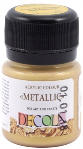 Краска акриловая художественная «металлик» Decola 20 мл, «Золото геральдик»