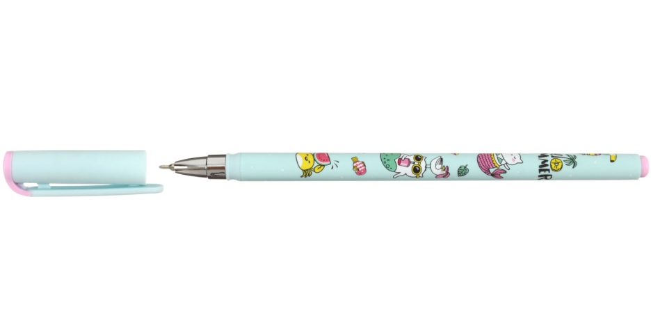 Ручка шариковая Lorex Slim Soft Cat-Mermaid, стержень синий