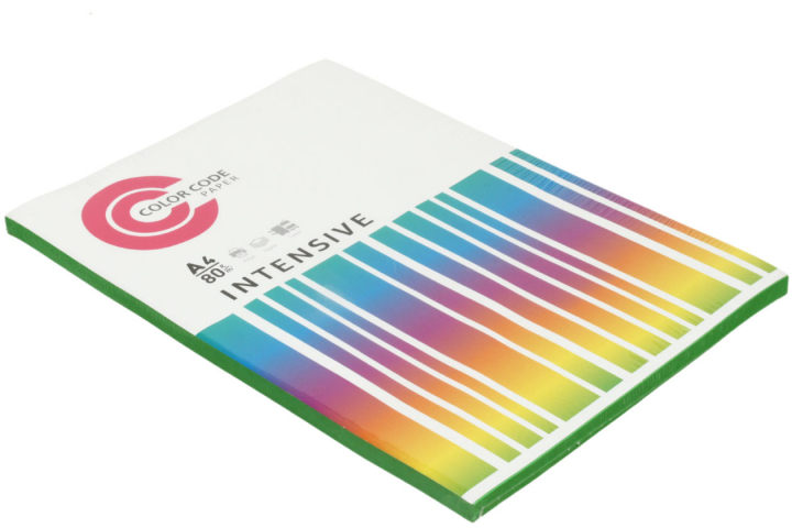 Бумага офисная цветная Color Code Intensive А4 (210×297 мм), 80 г/м², 100 л., зеленая