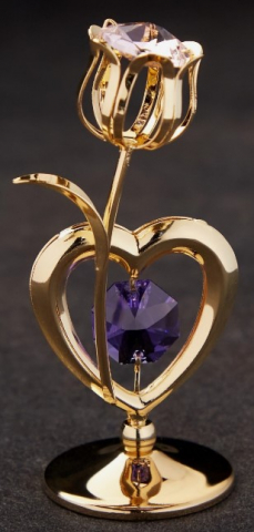 Сувенир с кристаллами Sima-Land 9×6,5 см, «Тюльпан с сердцем»