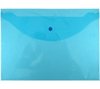 Папка-конверт пластиковая на кнопке Attache «Элементари», толщина пластика 0,15 мм, прозрачная синяя
