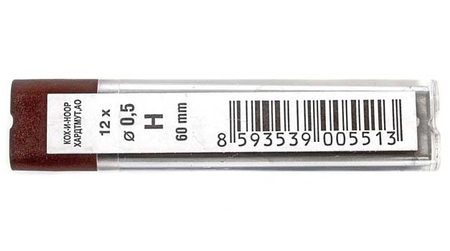 Грифели для автоматических карандашей Koh-i-Noor, толщина грифеля 0,5 мм, твердость Т, 12 шт.