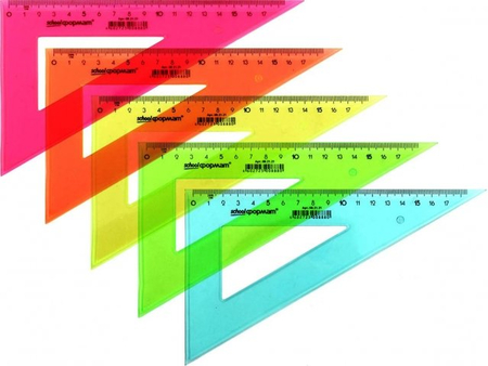 Треугольник пластиковый schoolФормат , 18 см, 30°, ассорти (цена за 1 шт.)