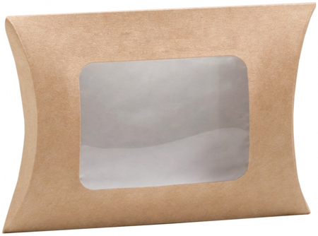 Коробка подарочная складная (разобранная, малая), 11*8*2 см, крафт (с окошком)