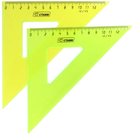 Треугольник пластиковый «Стамм», 12 см, 45°, Neon Crystal, ассорти