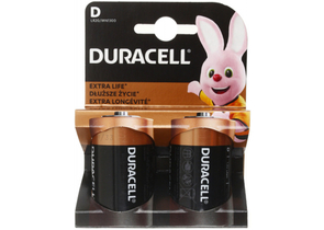 Батарейки щелочные Duracell Extra Life, D, LR20, 1.5V, 2 шт.