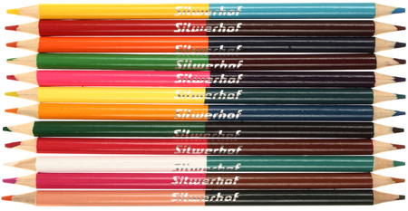 Карандаши цветные двусторонние Silwerhof Color, 24 цвета, 12 шт., длина 175 мм Карандаши цветные двусторонние Silwerhof Color, 24 цвета, 12 шт., длина 175 мм