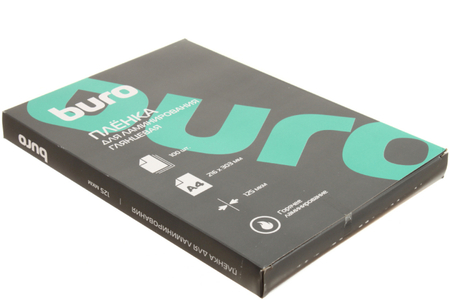 Пленка для ламинирования Buro, А4 (216*303 мм), 125 мкм, глянец, 100 шт. Пленка для ламинирования Buro, А4 (216*303 мм), 125 мкм, глянец, 100 шт.