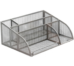 Подставка-органайзер настольная Brauberg Germanium, 108×255×105 мм, серебристая